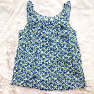 Johnnie B Mini Boden Sleeveless Floral Top Blue Green White M
